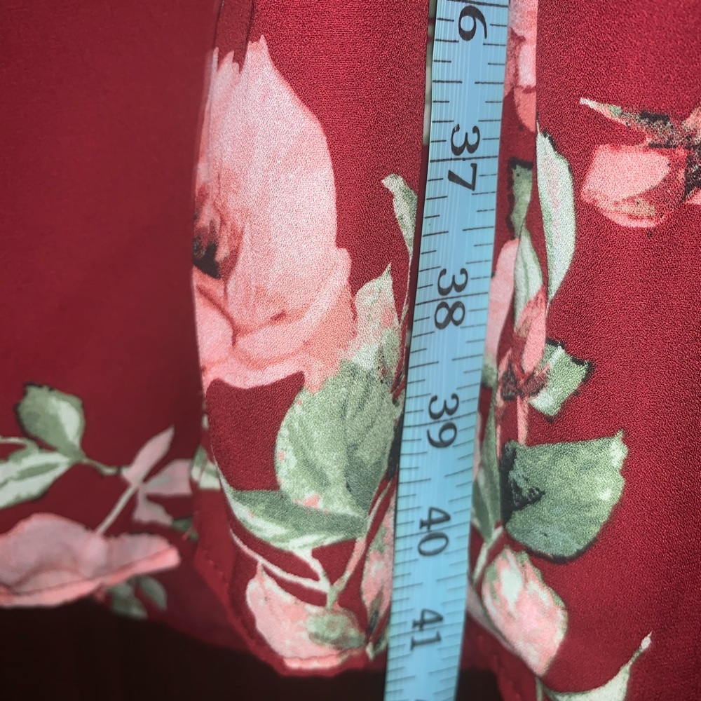 Red Floral Maxi Skirt - Picture 6 of 10